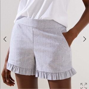 Gray Women's Ruffle Hem Shorts by Loft